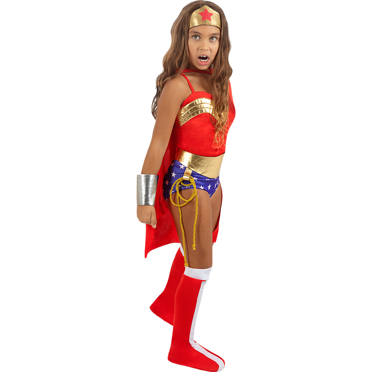 Op deze afbeelding zie je een Kostuums, van het merk Funidelia. Classic Wonder Woman Meisje Kostuum