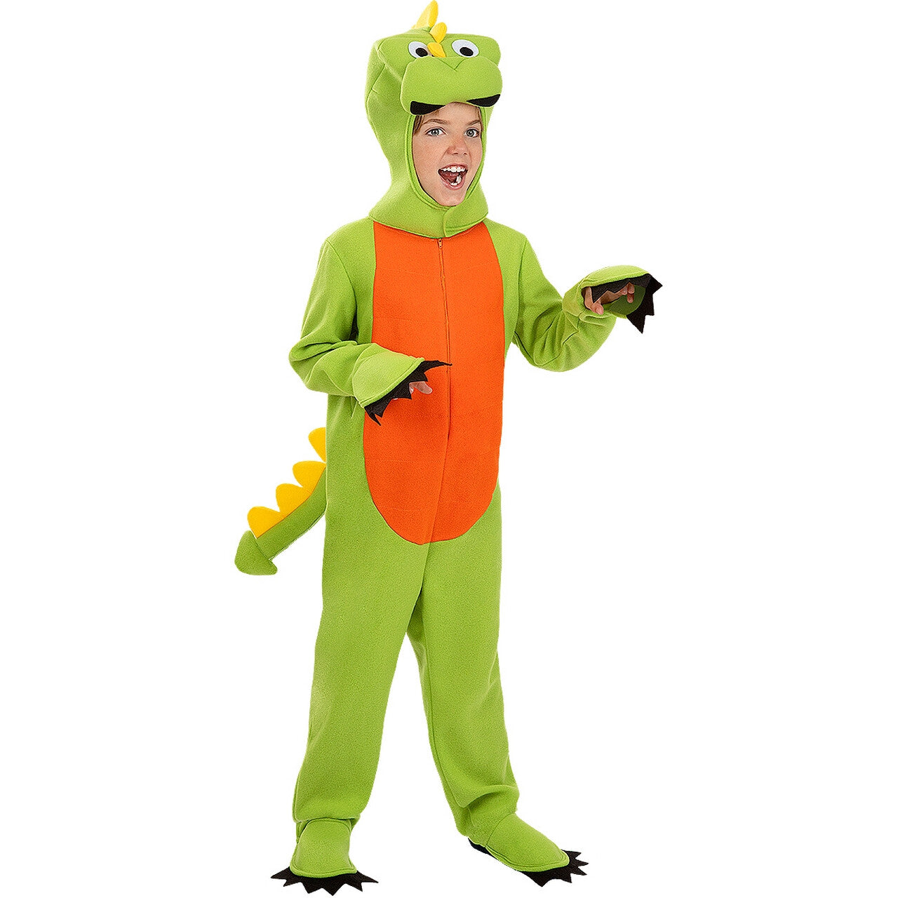 Op deze afbeelding zie je een Kostuums, van het merk Funidelia. Gino De Groene Dino Kind Kind Kostuum