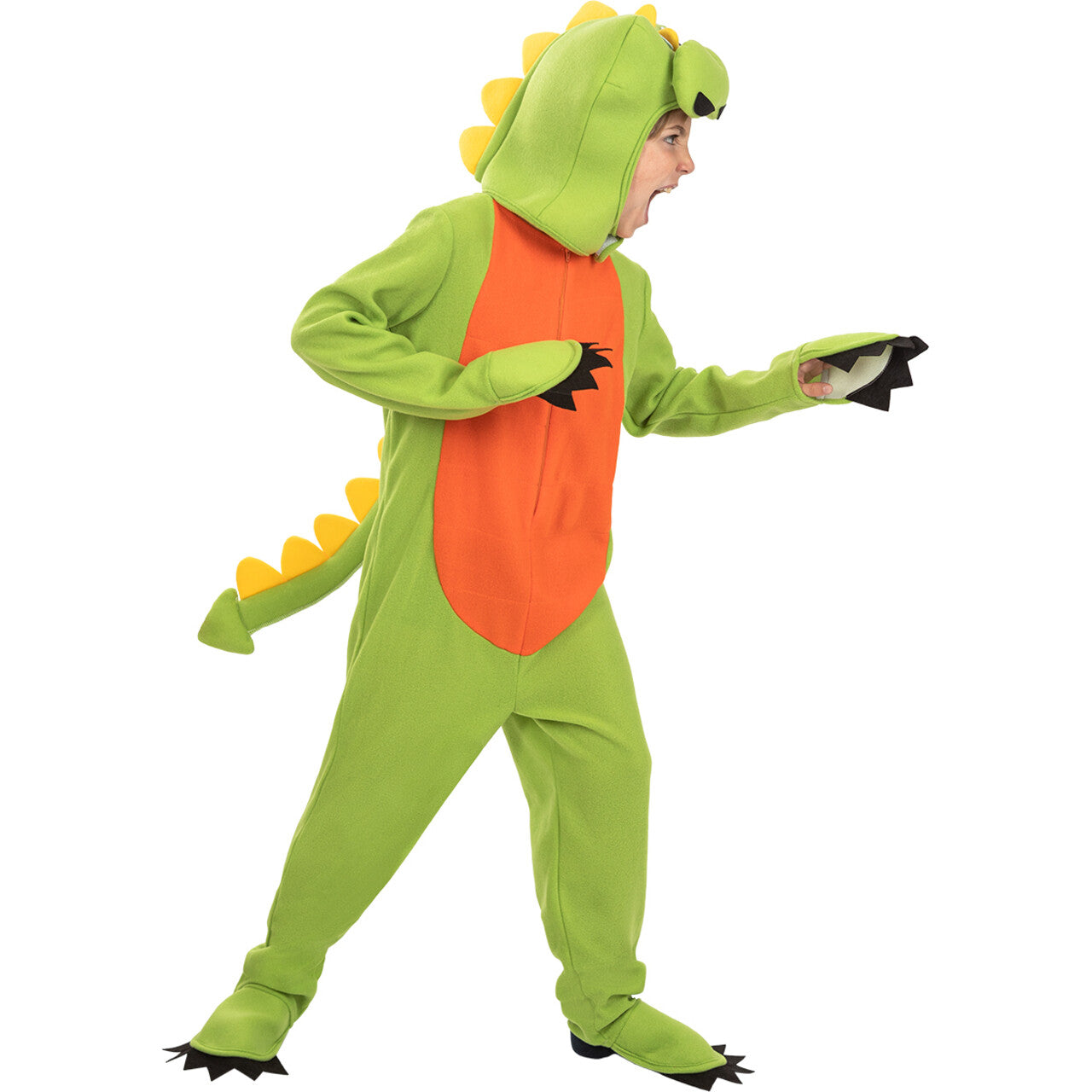 Op deze afbeelding zie je een Kostuums, van het merk Funidelia. Gino De Groene Dino Kind Kind Kostuum