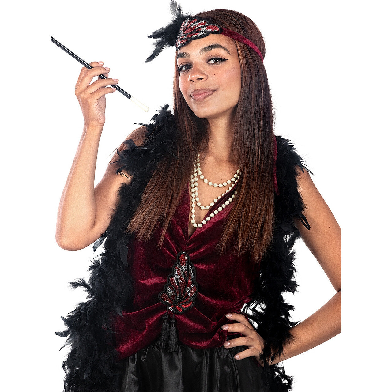 Op deze afbeelding zie je een Kostuums, van het merk Funidelia. Knappe Flapper Jaren 20 Vrouw Kostuum