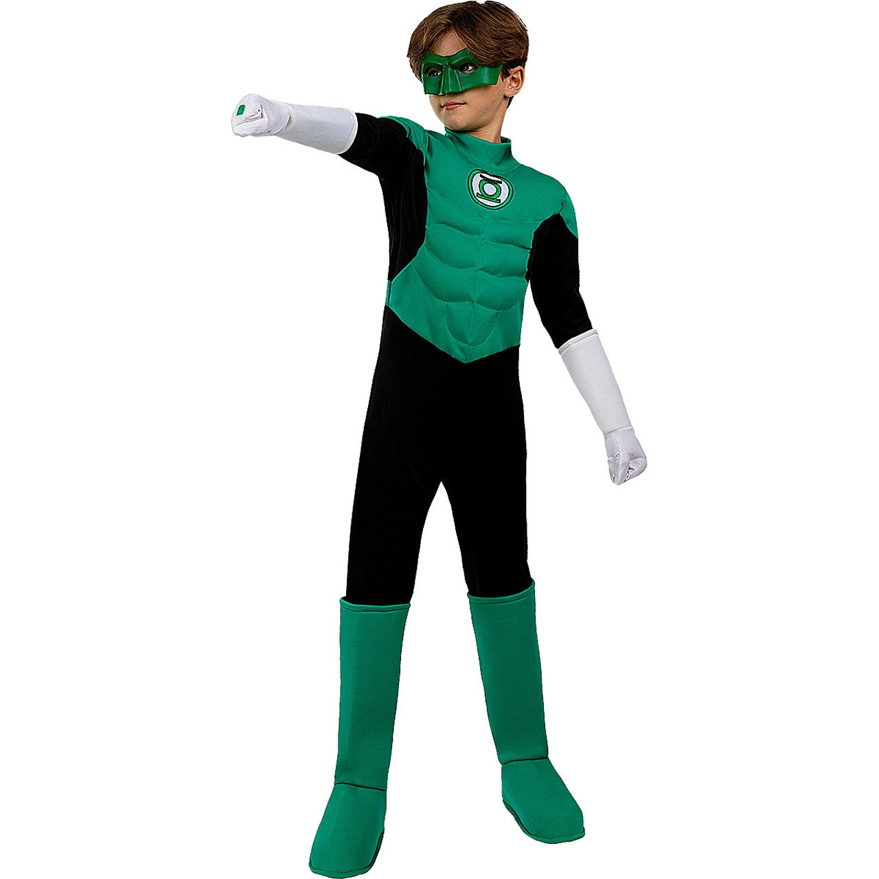 Op deze afbeelding zie je een Kostuums, van het merk Funidelia. Green Lantern Gemaskerde Superheld Jongen Kostuum