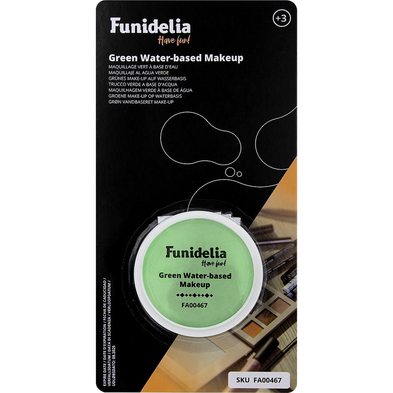 Op deze afbeelding zie je een Accessoires, van het merk Funidelia. Schmink Make Up Lime Groen Waterbasis 96 Gram