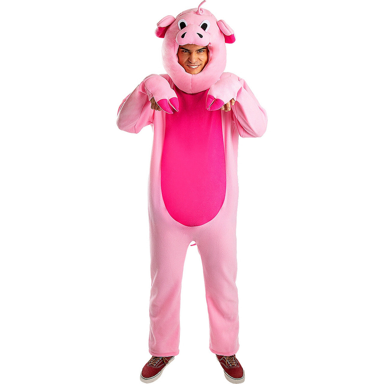 Op deze afbeelding zie je een Kostuums, van het merk Funidelia. Vrolijk Roze Varken Onesie Kostuum