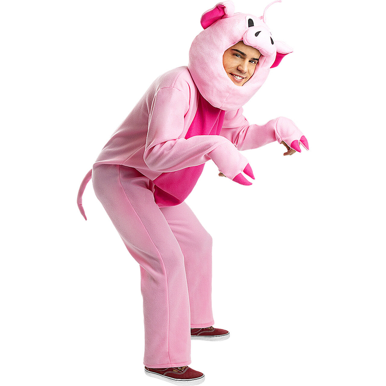 Op deze afbeelding zie je een Kostuums, van het merk Funidelia. Vrolijk Roze Varken Onesie Kostuum