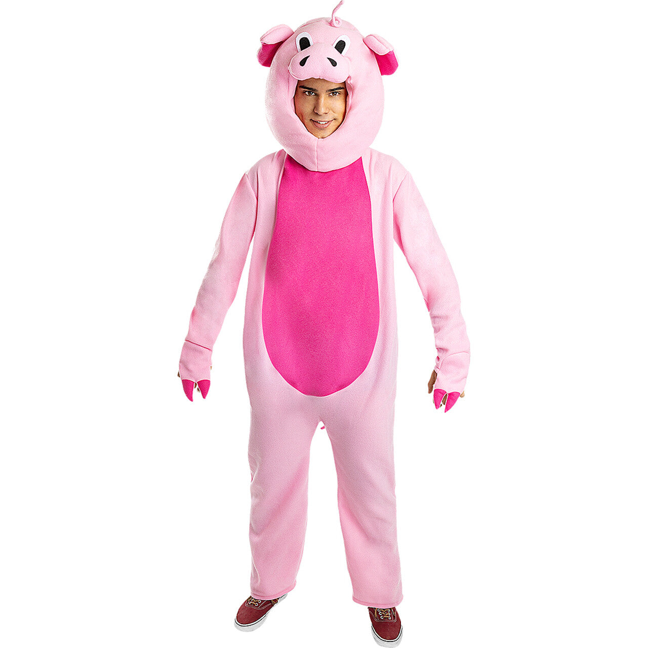 Op deze afbeelding zie je een Kostuums, van het merk Funidelia. Vrolijk Roze Varken Onesie Kostuum