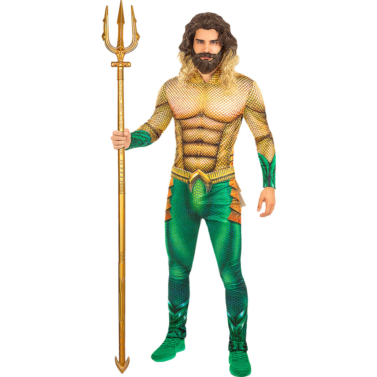 Op deze afbeelding zie je een Accessoires, van het merk Funidelia. Aquaman Gouden Drietand 150 Centimeter