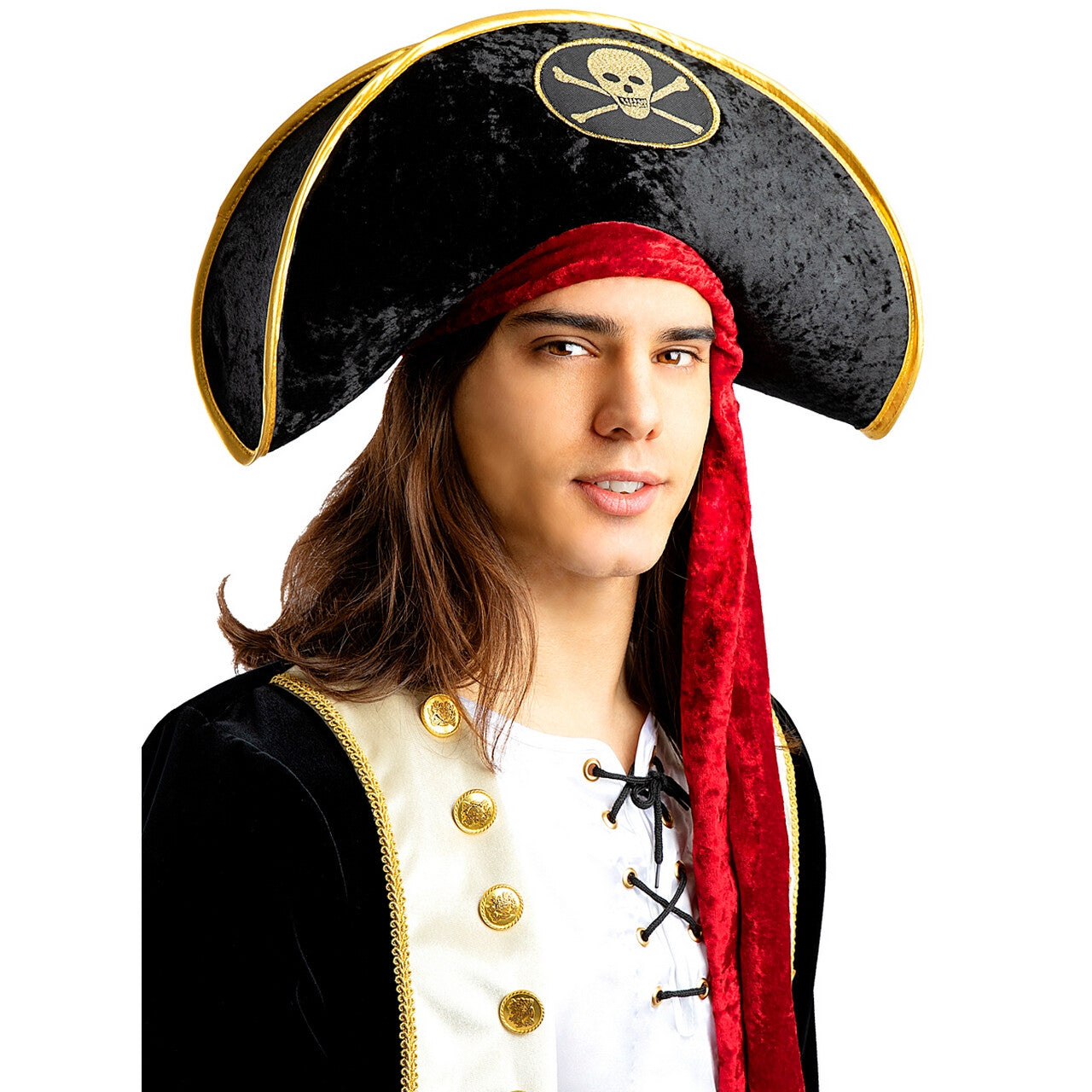 Op deze afbeelding zie je een Accessoires, van het merk Funidelia. Piraat Po Leon Hoed