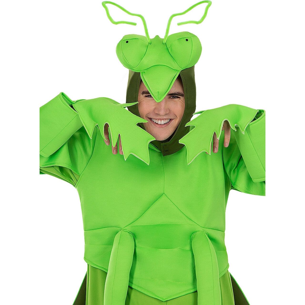 Op deze afbeelding zie je een Kostuums, van het merk Funidelia. Knalgroene Sprinkhaan Tjirpende Krekel Kostuum