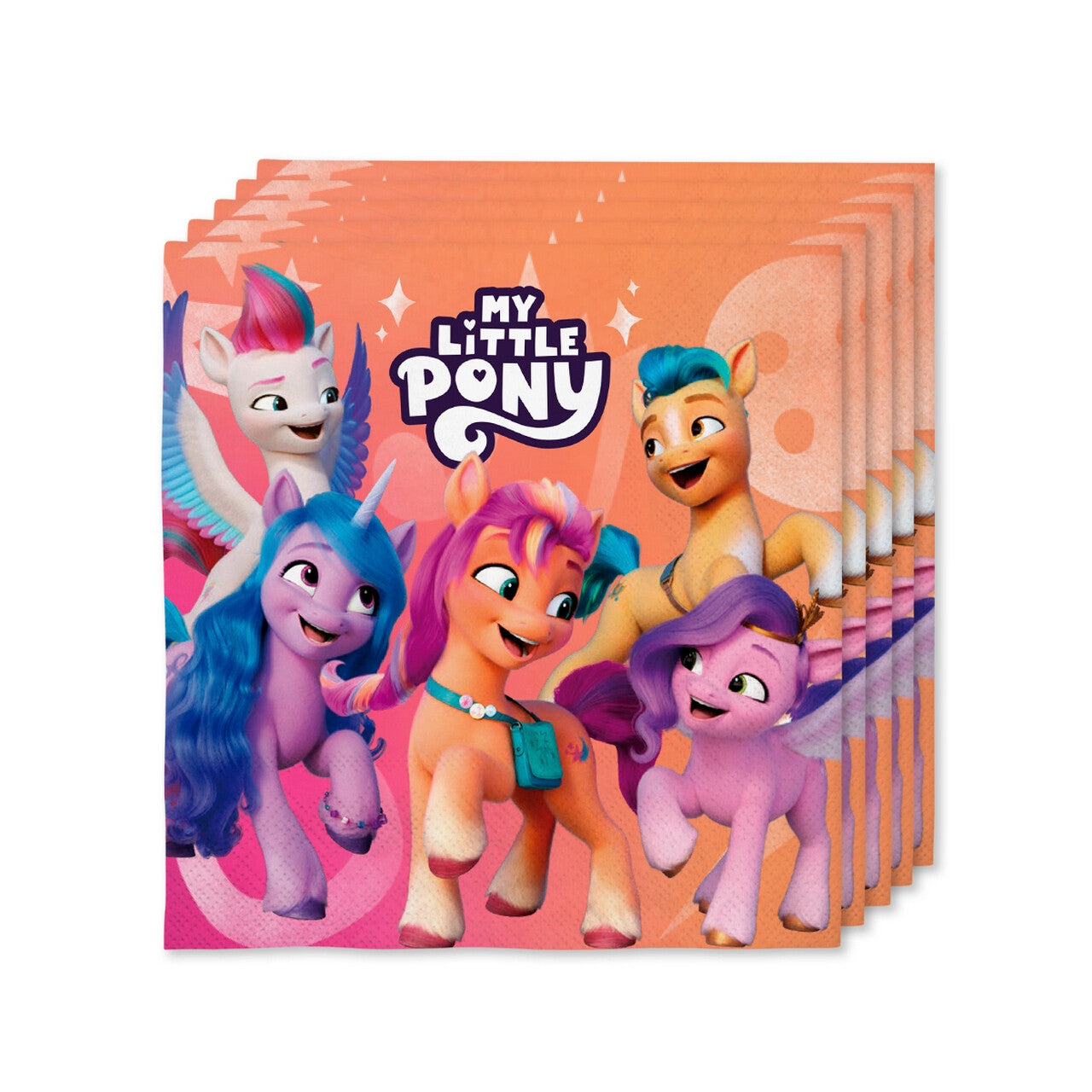 Op deze afbeelding zie je een Decoratie, van het merk Funidelia. 16 Servetten My Little Pony 33 X 33cm