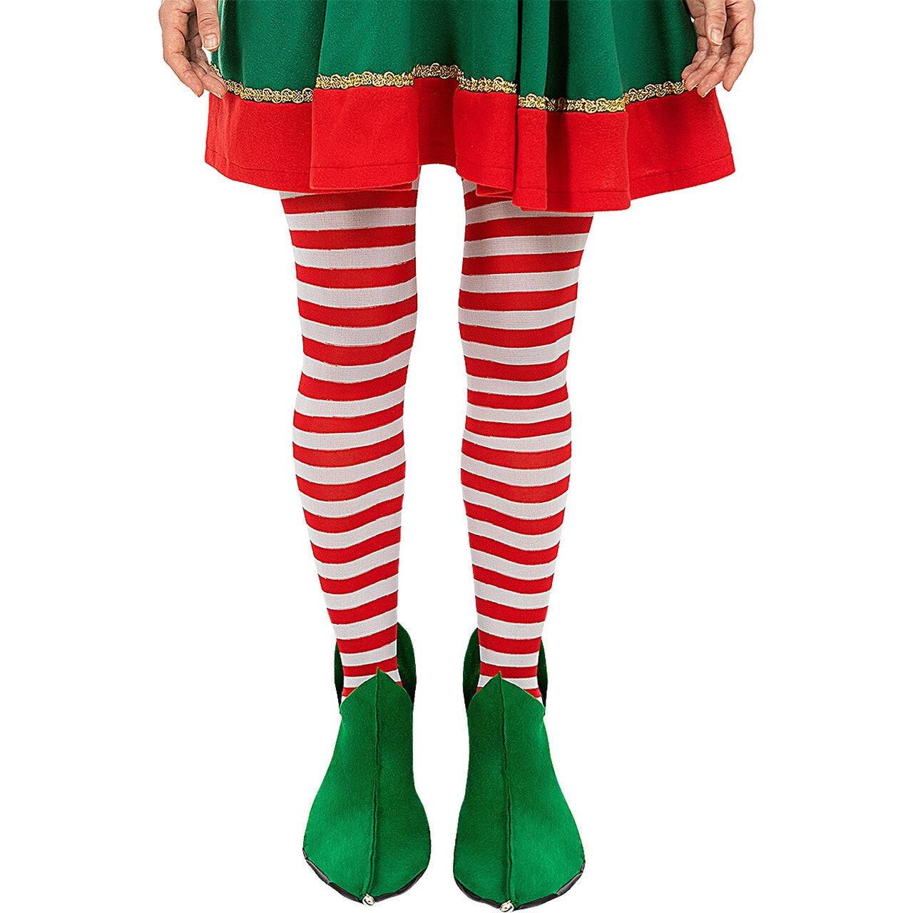 Op deze afbeelding zie je een Accessoires, van het merk Funidelia. Rood Wit Gestreepte Panty Elf Pipi