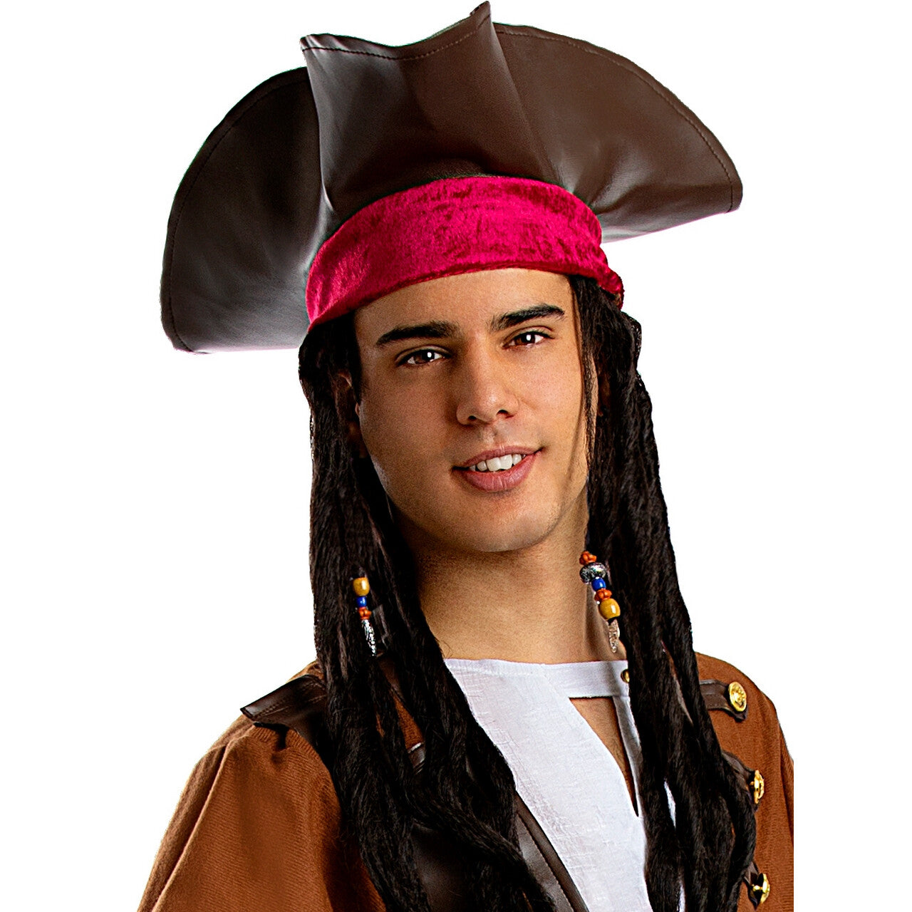 Op deze afbeelding zie je een Accessoires, van het merk Funidelia. Piraten Hoed Bruin Piraat Brownie