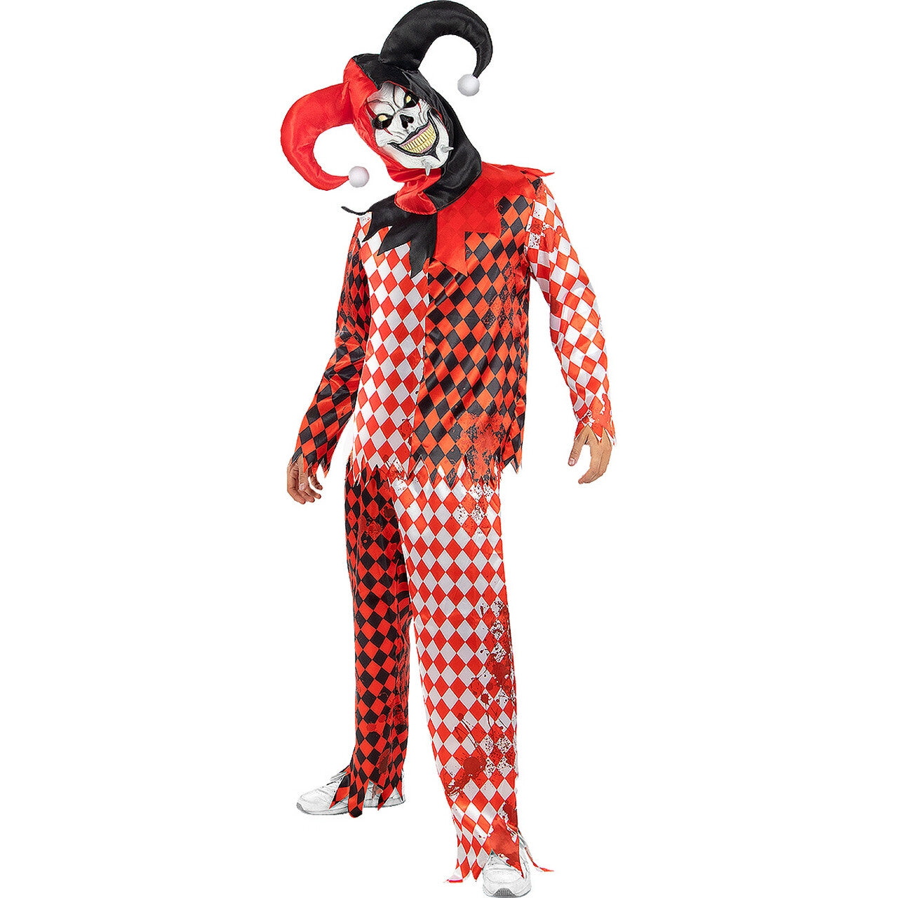 Op deze afbeelding zie je een Kostuums, van het merk Funidelia. Scary Jesse Jester Man Kostuum