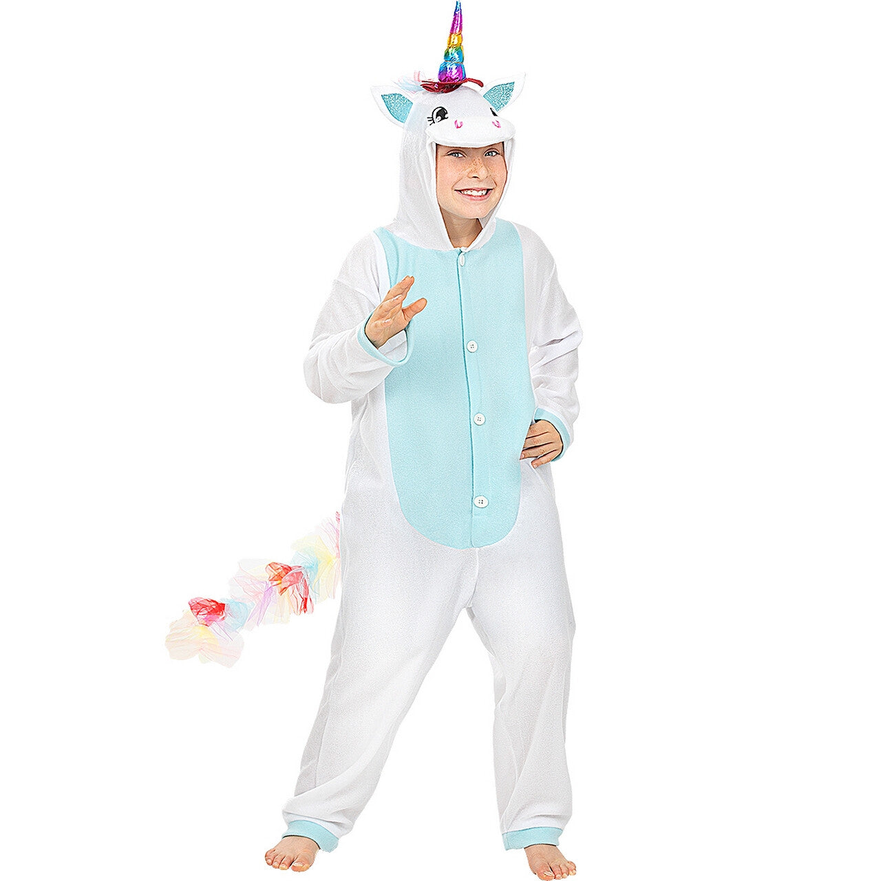 Op deze afbeelding zie je een Kostuums, van het merk Funidelia. Magische Unicorn Maggie Kind Kostuum