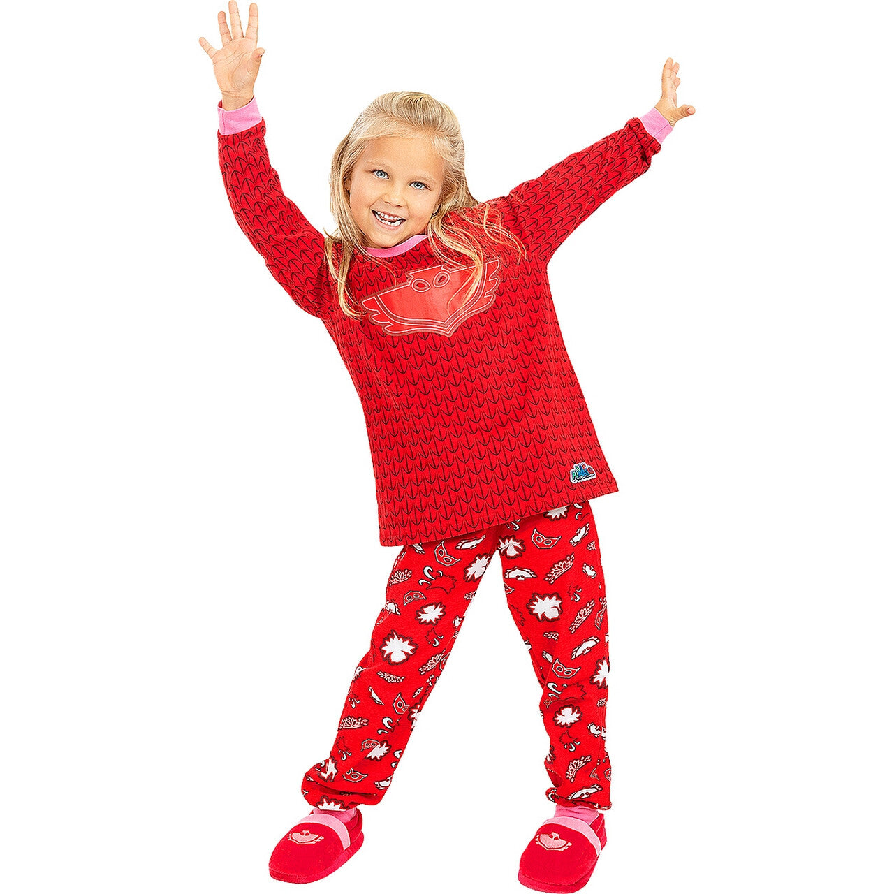 Op deze afbeelding zie je een Kostuums, van het merk Funidelia. Owlette Pyjama Pj Masks Rood Kind Kostuum