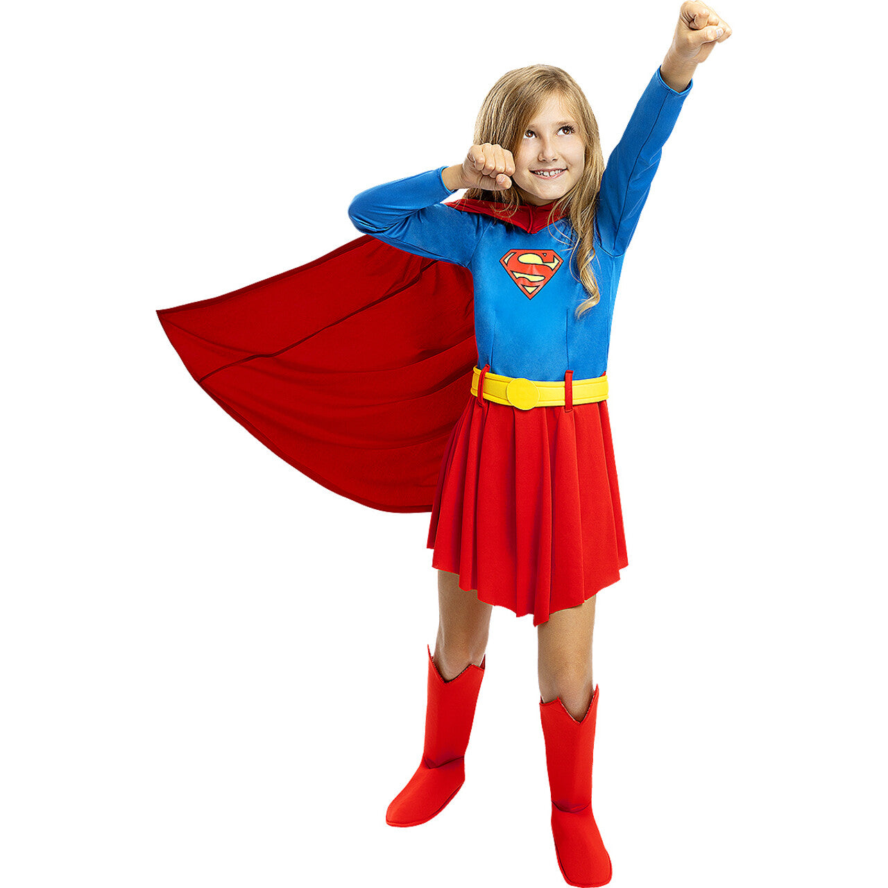 Op deze afbeelding zie je een Kostuums, van het merk Funidelia. Jonge Superheldin Supergirl™ Kind Meisje Kostuum