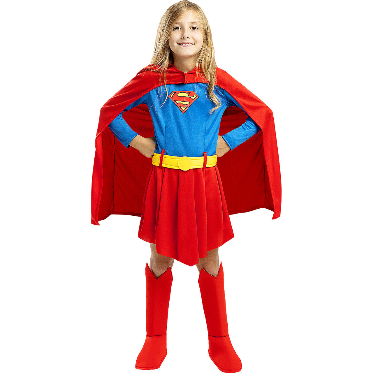 Op deze afbeelding zie je een Kostuums, van het merk Funidelia. Jonge Superheldin Supergirl™ Kind Meisje Kostuum