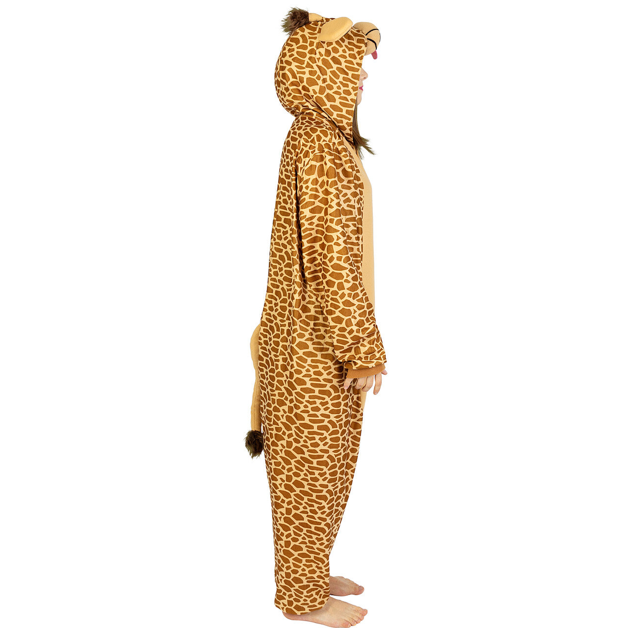 Op deze afbeelding zie je een Kostuums, van het merk Funidelia. Giraf Onesie Steek Je Nek Uit Kostuum