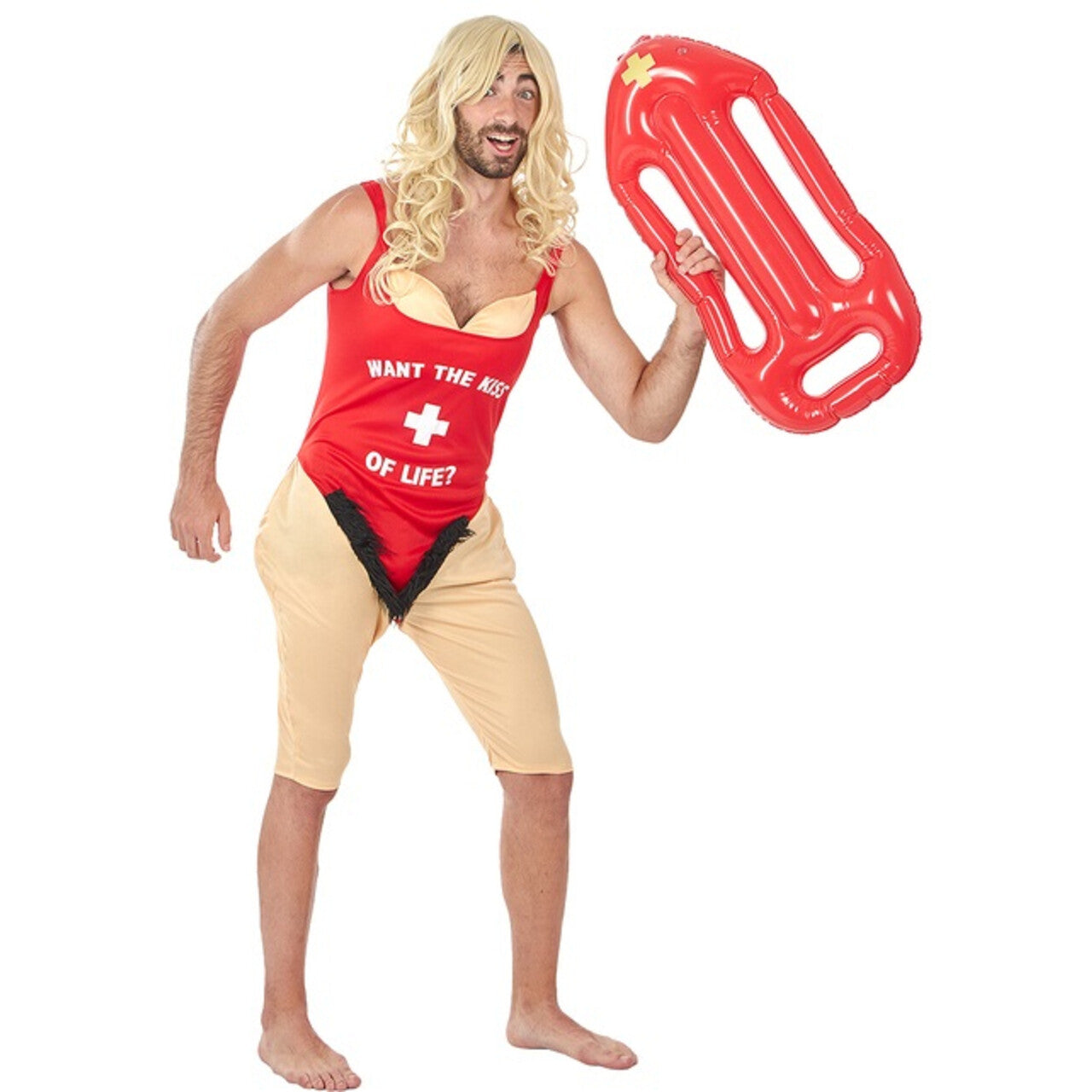 Op deze afbeelding zie je een Kostuums, van het merk Funidelia. Kiss Of Life Saver Man Kostuum