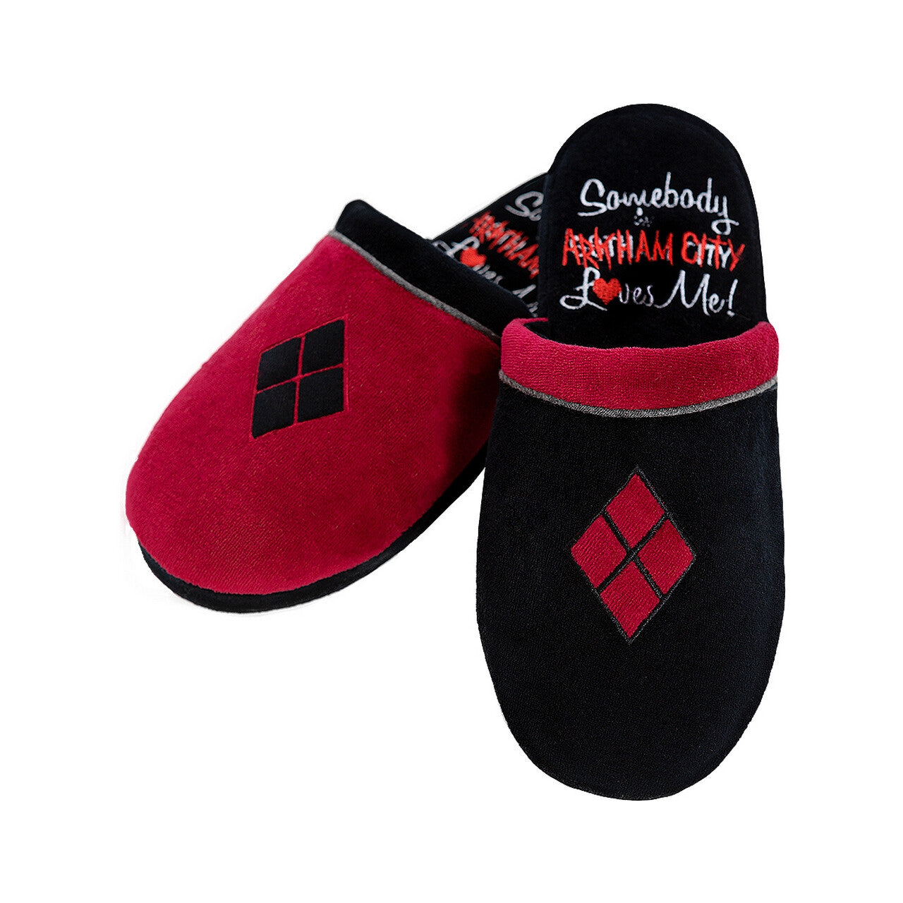 Op deze afbeelding zie je een Accessoires, van het merk Funidelia. Harley Quinn Sloffen Zwart Rood