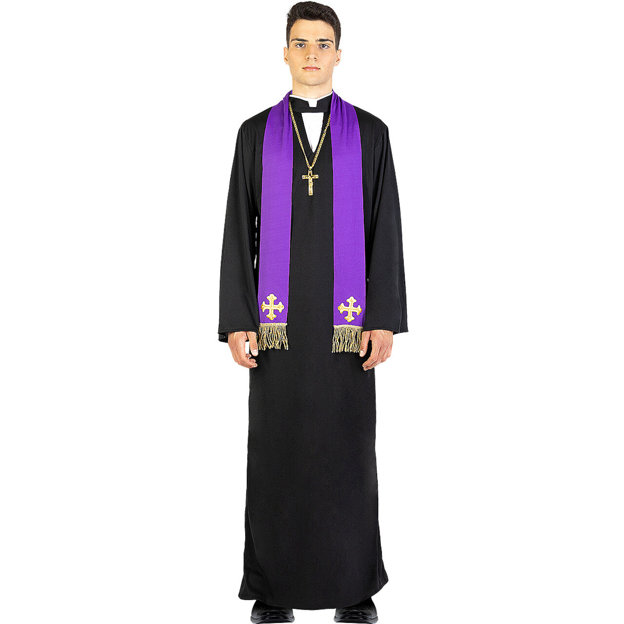 Op deze afbeelding zie je een Kostuums, van het merk Funidelia. The Exorcist Vader Karras Man Kostuum