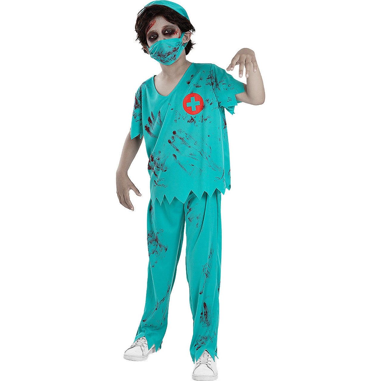 Op deze afbeelding zie je een Kostuums, van het merk Funidelia. Graag Snijdende Zombie Chirurg Jongen Kostuum
