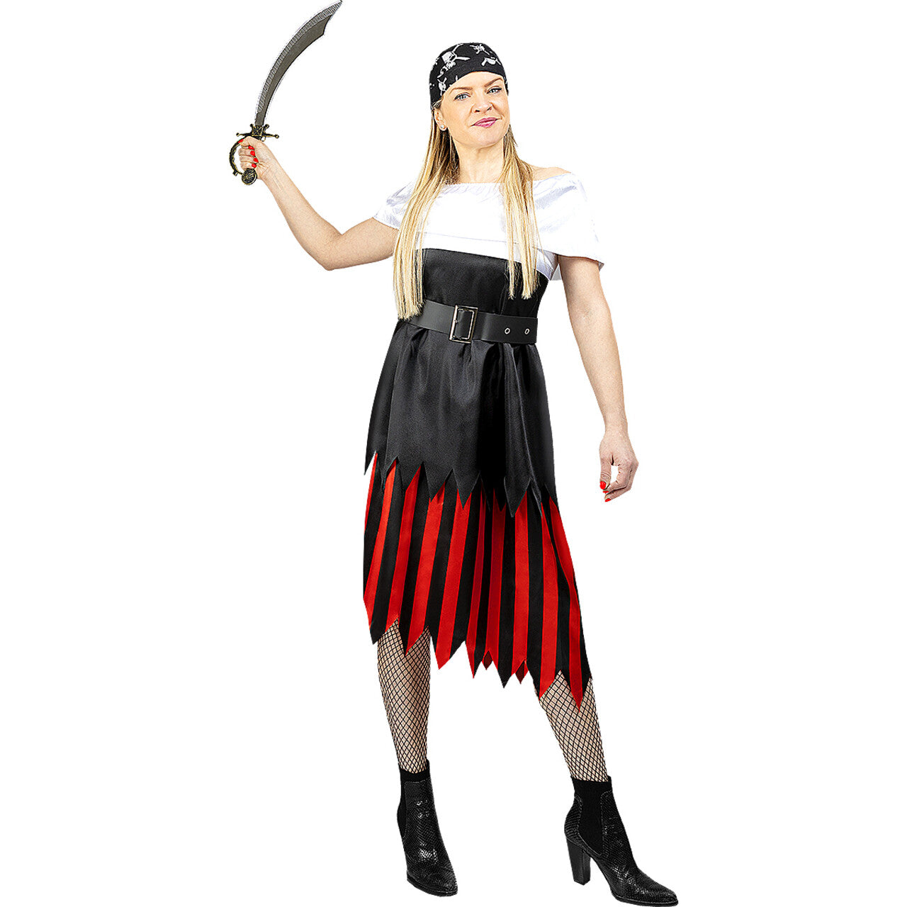 Op deze afbeelding zie je een Kostuums, van het merk Funidelia. Dappere Piraat Vechtgraag Vrouw Kostuum