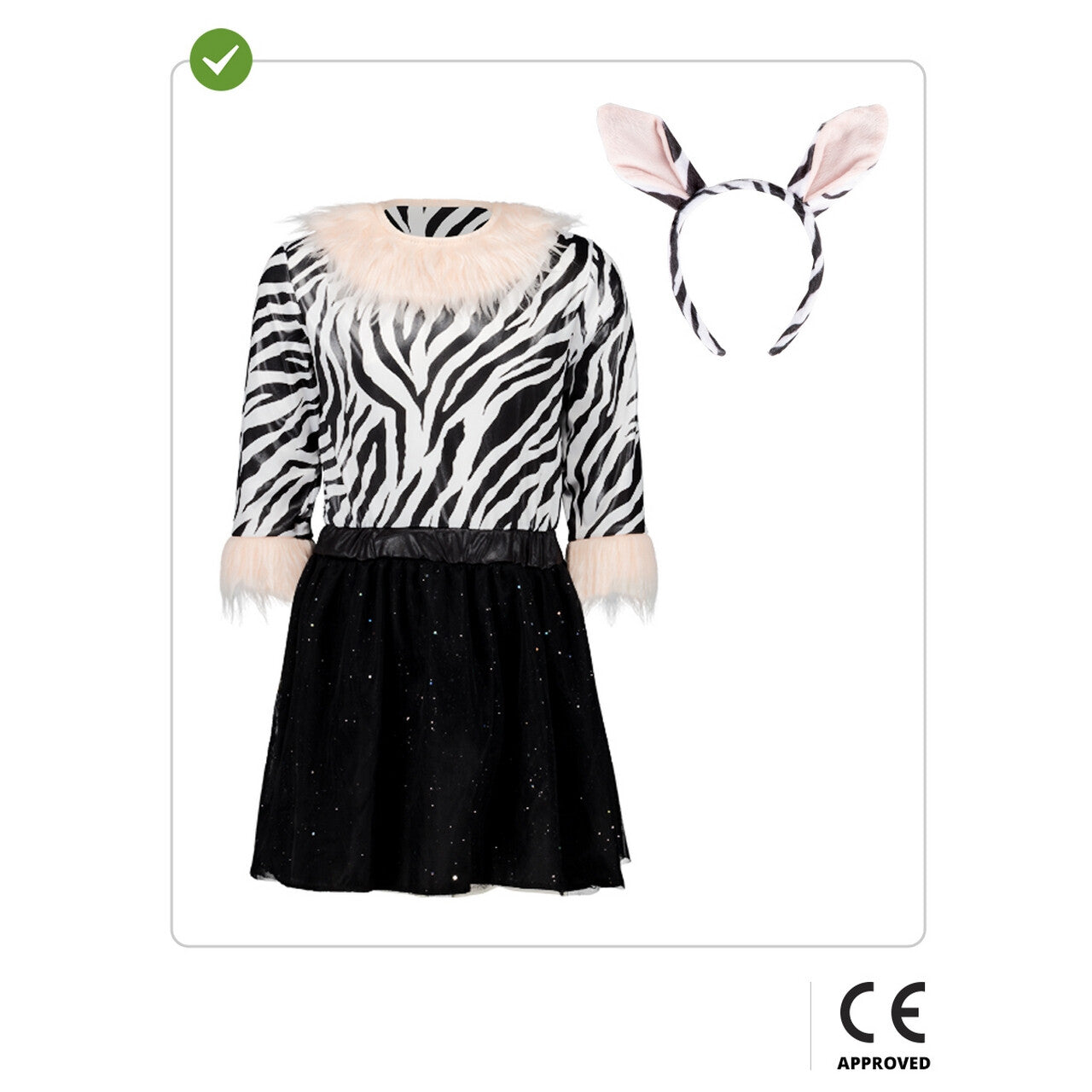 Op deze afbeelding zie je een Kostuums, van het merk Funidelia. Zola De Zebra Meisje Kostuum