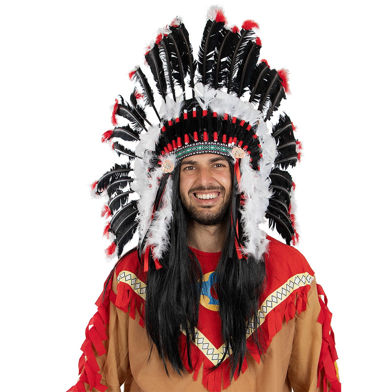 Op deze afbeelding zie je een Accessoires, van het merk Funidelia. Luxe Hoofdtooi Indiaan De Feestende Beer