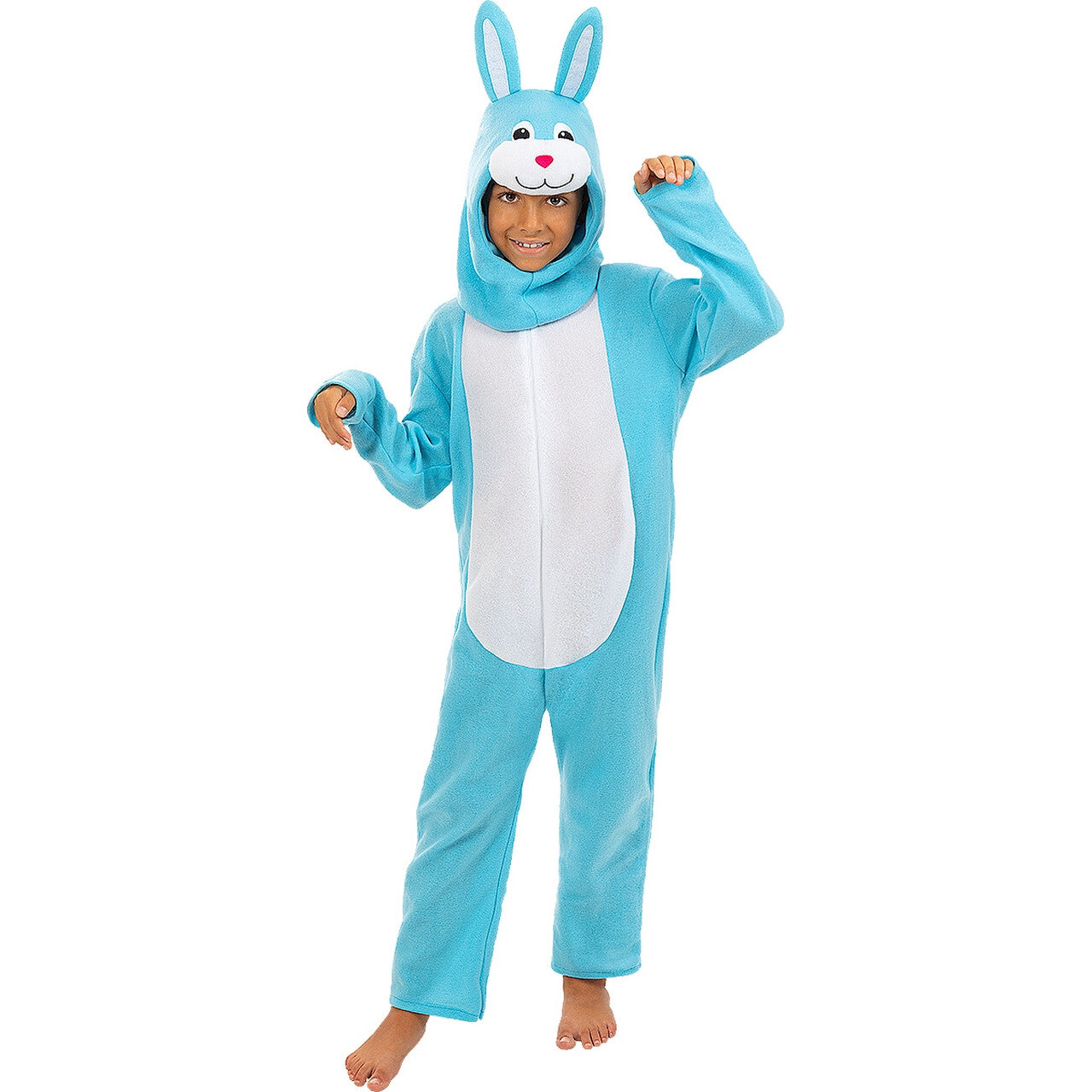 Op deze afbeelding zie je een Kostuums, van het merk Funidelia. Fijn Blauw Paaskonijn Kind Kind Kostuum