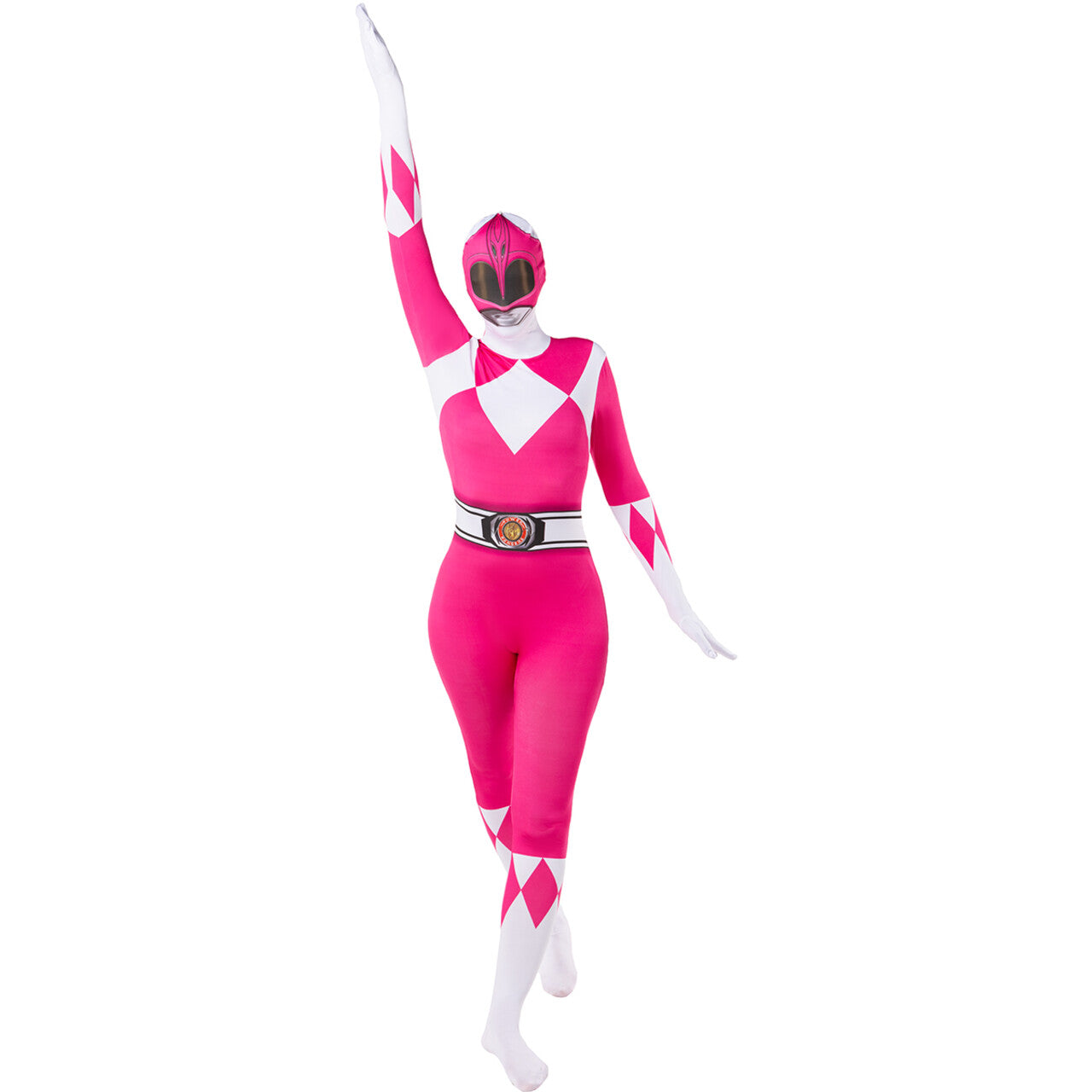 Op deze afbeelding zie je een Kostuums, van het merk Funidelia. Pink Power Ranger™ - Second Skin Vrouw Kostuum