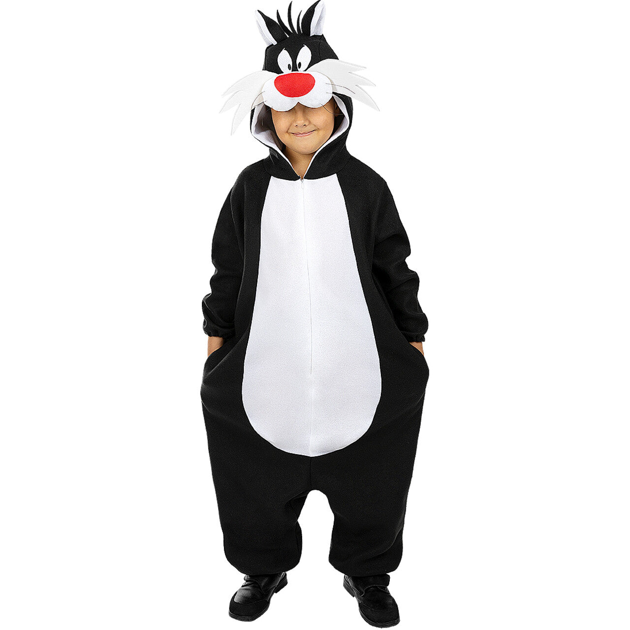 Op deze afbeelding zie je een Kostuums, van het merk Funidelia. Sylvester De Kater Onesie Looney Tunes Kind Kostuum