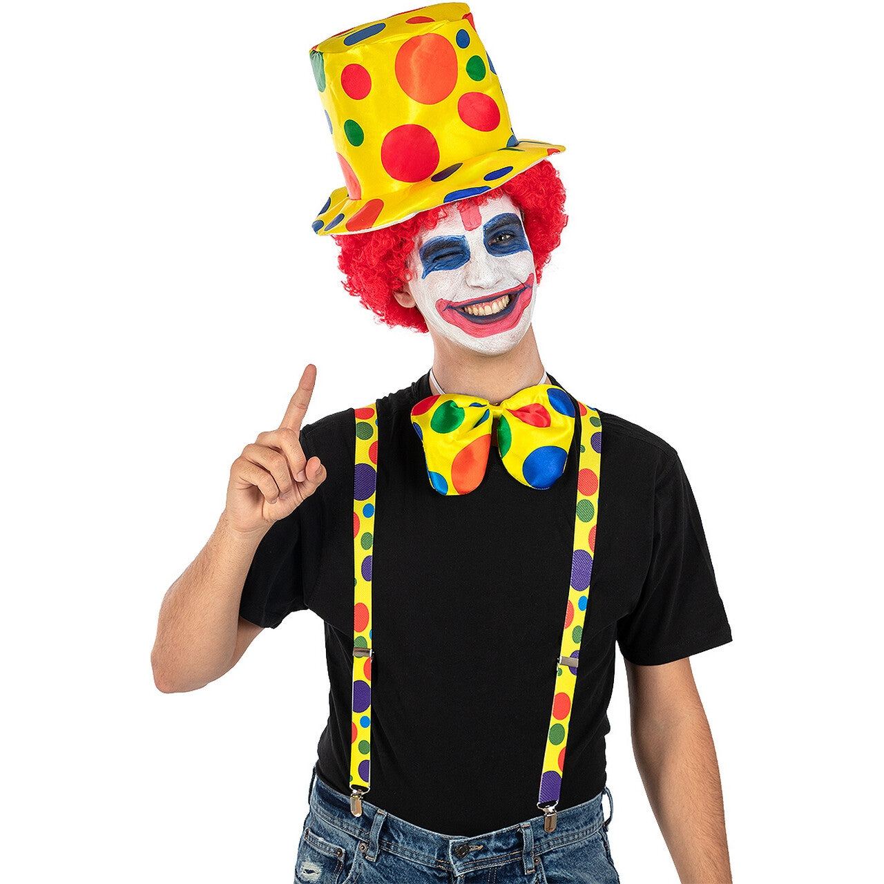 Op deze afbeelding zie je een Accessoires, van het merk Funidelia. Dottie Dots Clown Hoed