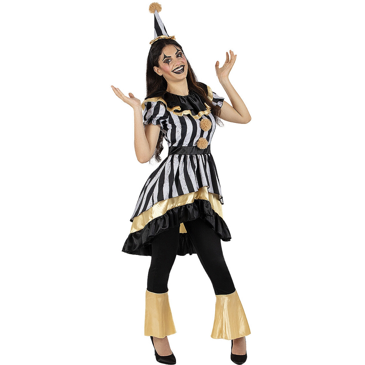 Op deze afbeelding zie je een Kostuums, van het merk Funidelia. Lachers Over De Streep Trekken Clown Vrouw Kostuum