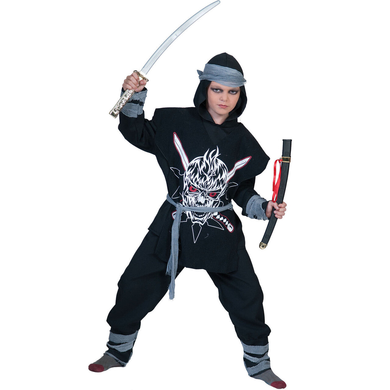 Op deze afbeelding zie je een Kostuums, van het merk Funny Fashion. Shakumi Ninja Jongen Kostuum