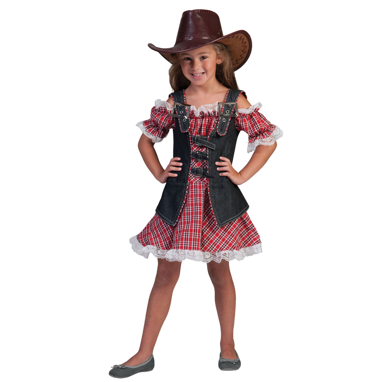 Op deze afbeelding zie je een Kostuums, van het merk Funny Fashion. Ranger Cowboy Meisje Kostuum
