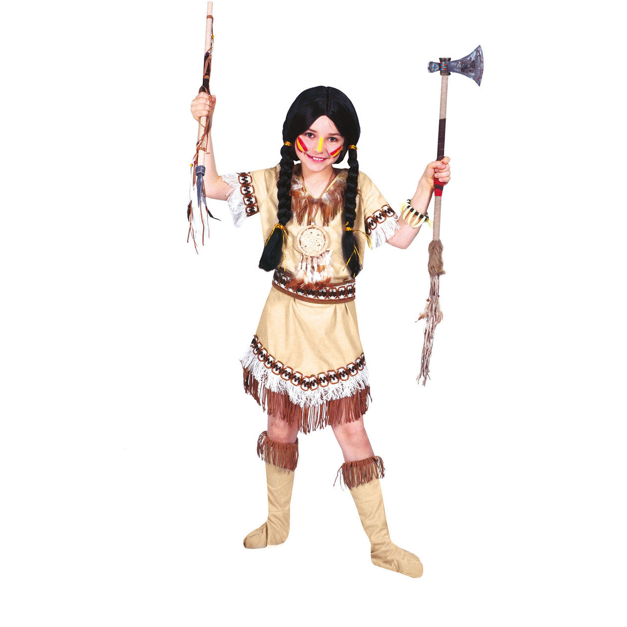 Op deze afbeelding zie je een Kostuums, van het merk Funny Fashion. Sioux Sunrise Meisje Kostuum