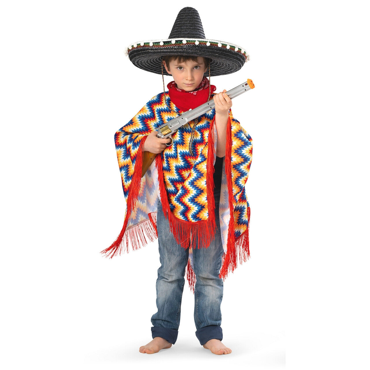 Op deze afbeelding zie je een Kostuums, van het merk Funny Fashion. Poncho Carlos Carlito Kind