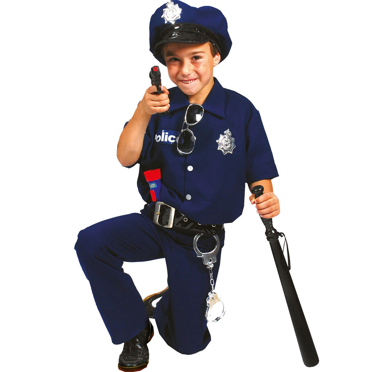 Op deze afbeelding zie je een Kostuums, van het merk Funny Fashion. Amerikaanse Blauwe Politie Jongen Kostuum