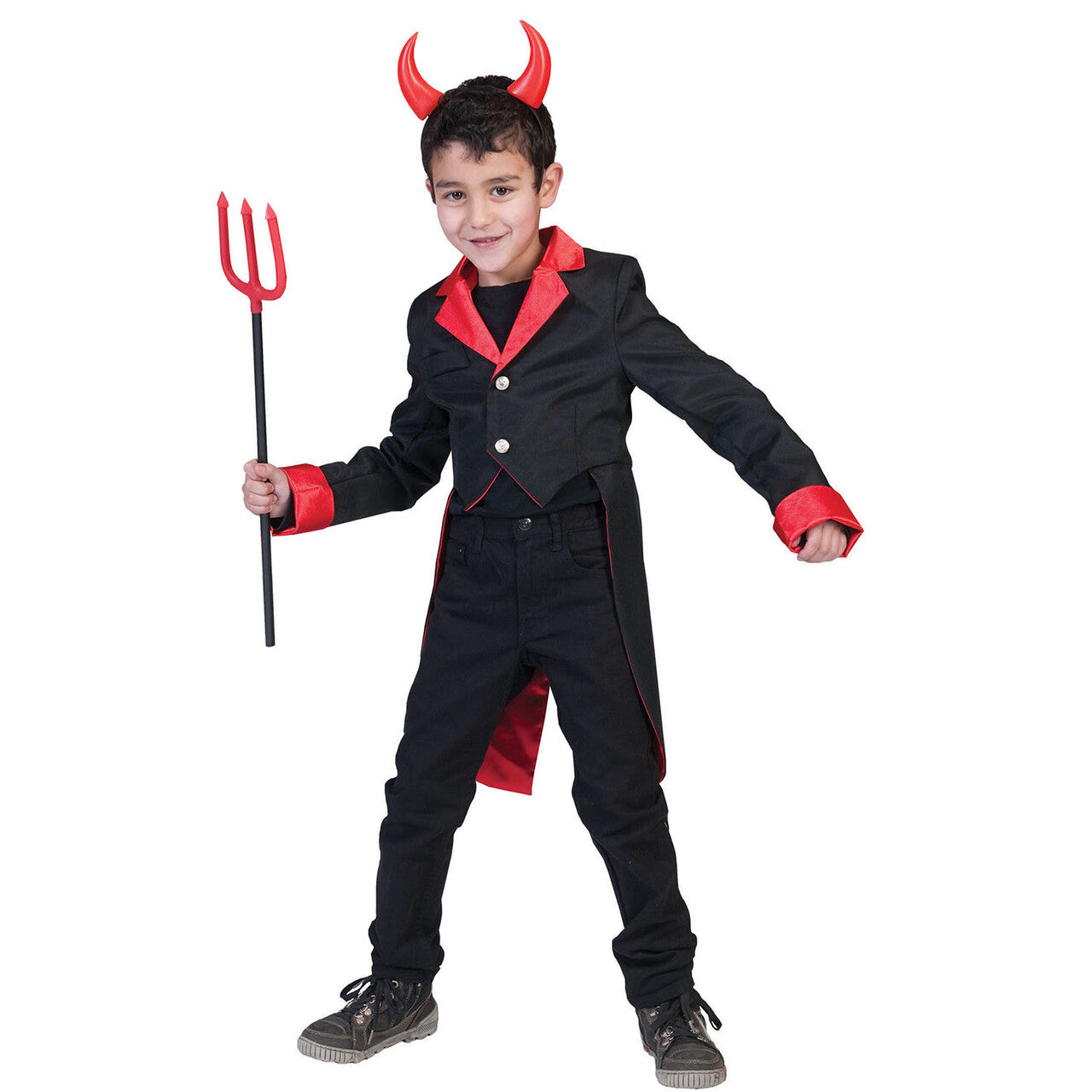 Op deze afbeelding zie je een Kostuums, van het merk Funny Fashion. Develarix Duivel Jongen