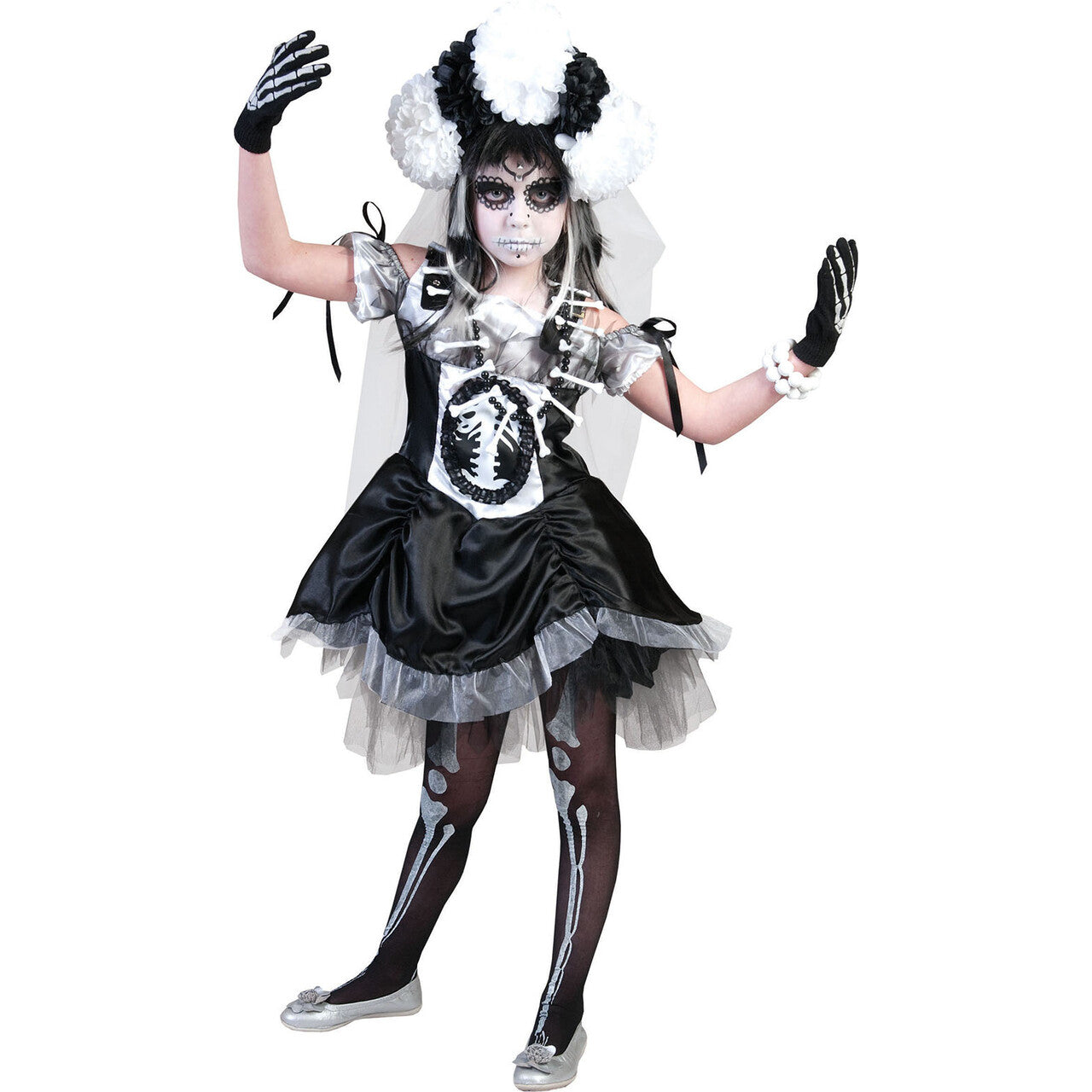 Op deze afbeelding zie je een Kostuums, van het merk Funny Fashion. Bonny Skulla Meisje Kostuum