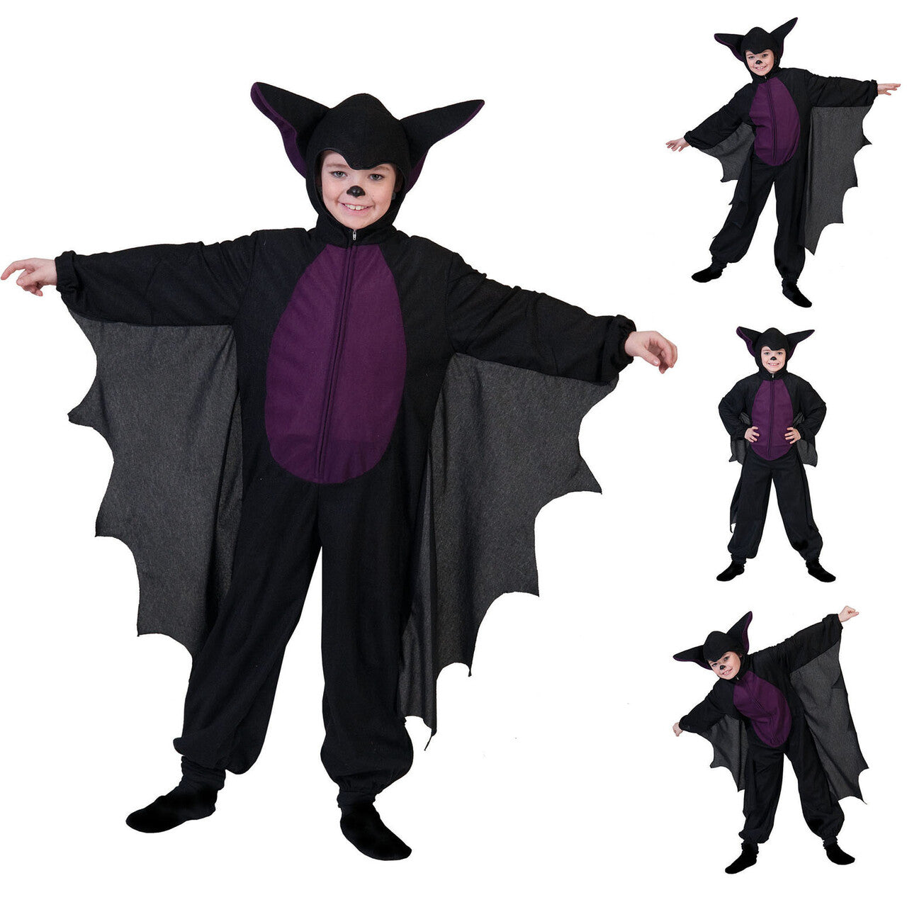 Op deze afbeelding zie je een Kostuums, van het merk Funny Fashion. Geinige Kinder Vleermuis Kind Kostuum