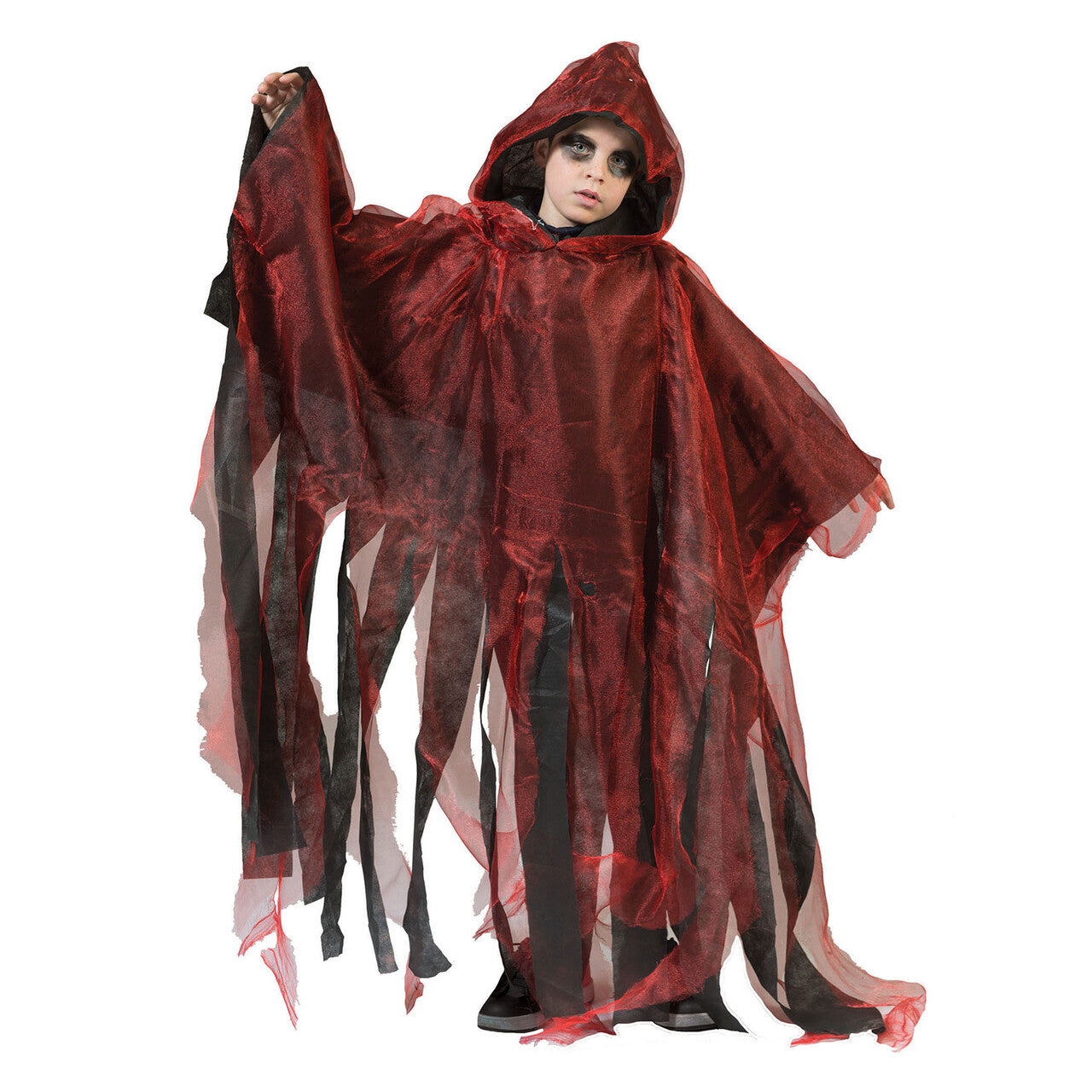 Op deze afbeelding zie je een Kostuums, van het merk Funny Fashion. Rode Spookachtige Cape Kind Kostuum