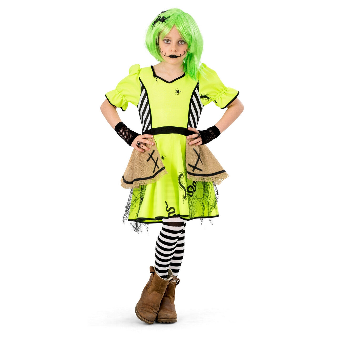 Op deze afbeelding zie je een Kostuums, van het merk Funny Fashion. Kriebelbeestjes Heks Bugs Meisje Kostuum