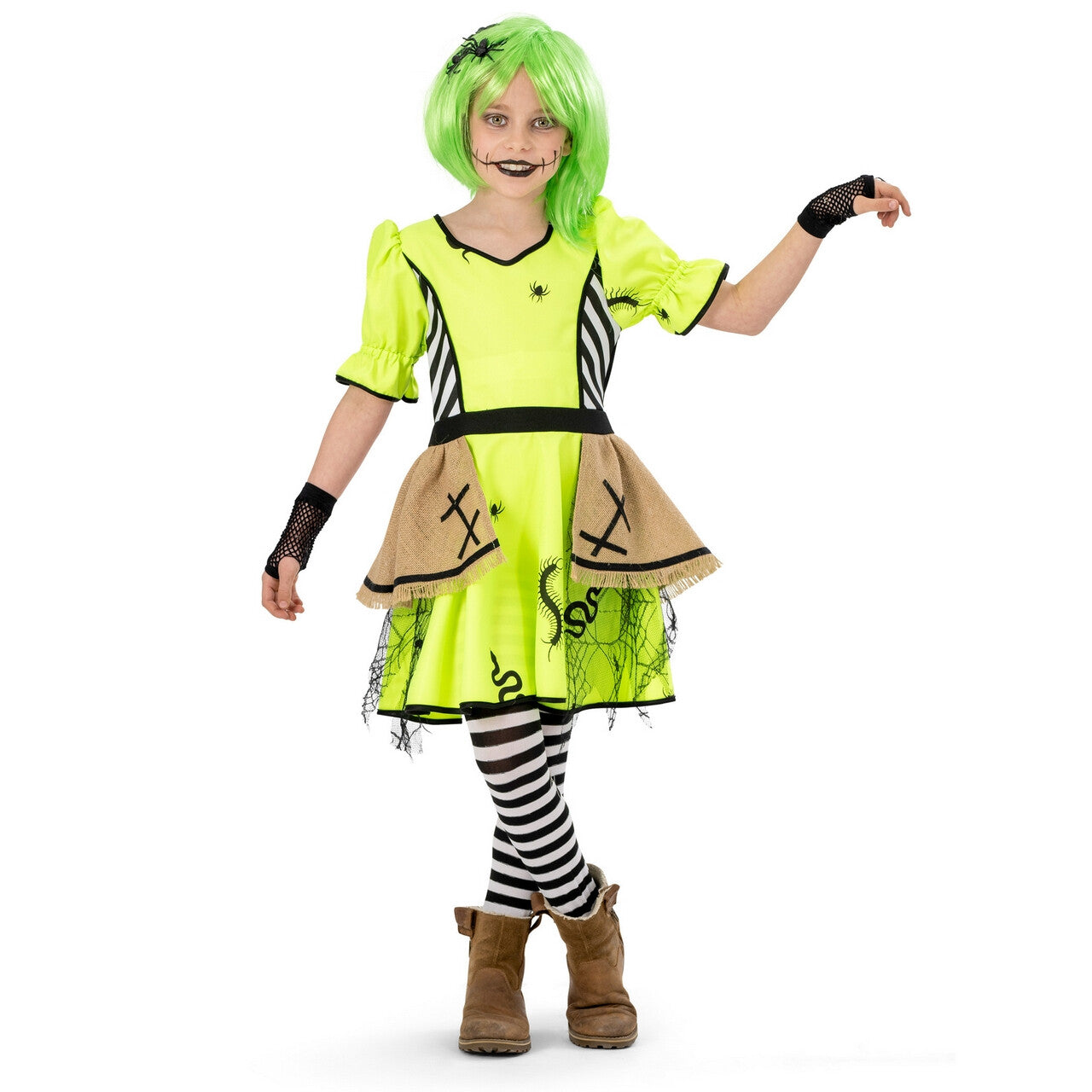 Op deze afbeelding zie je een Kostuums, van het merk Funny Fashion. Kriebelbeestjes Heks Bugs Meisje Kostuum
