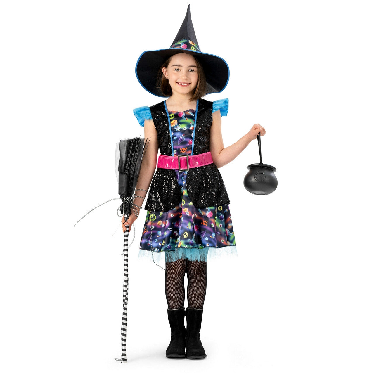 Op deze afbeelding zie je een Kostuums, van het merk Funny Fashion. Heks Magische Portia Meisje Kostuum