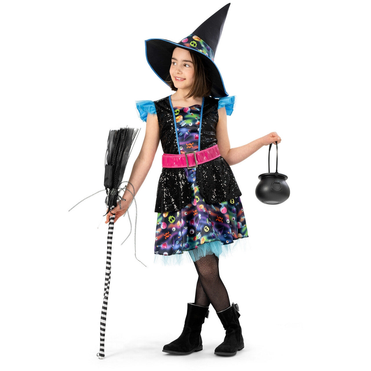 Op deze afbeelding zie je een Kostuums, van het merk Funny Fashion. Heks Magische Portia Meisje Kostuum