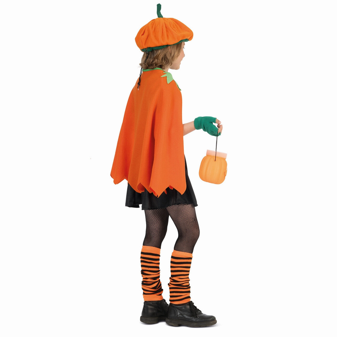 Op deze afbeelding zie je een Kostuums, van het merk Funny Fashion. Pompoen Cape Oranje Kind