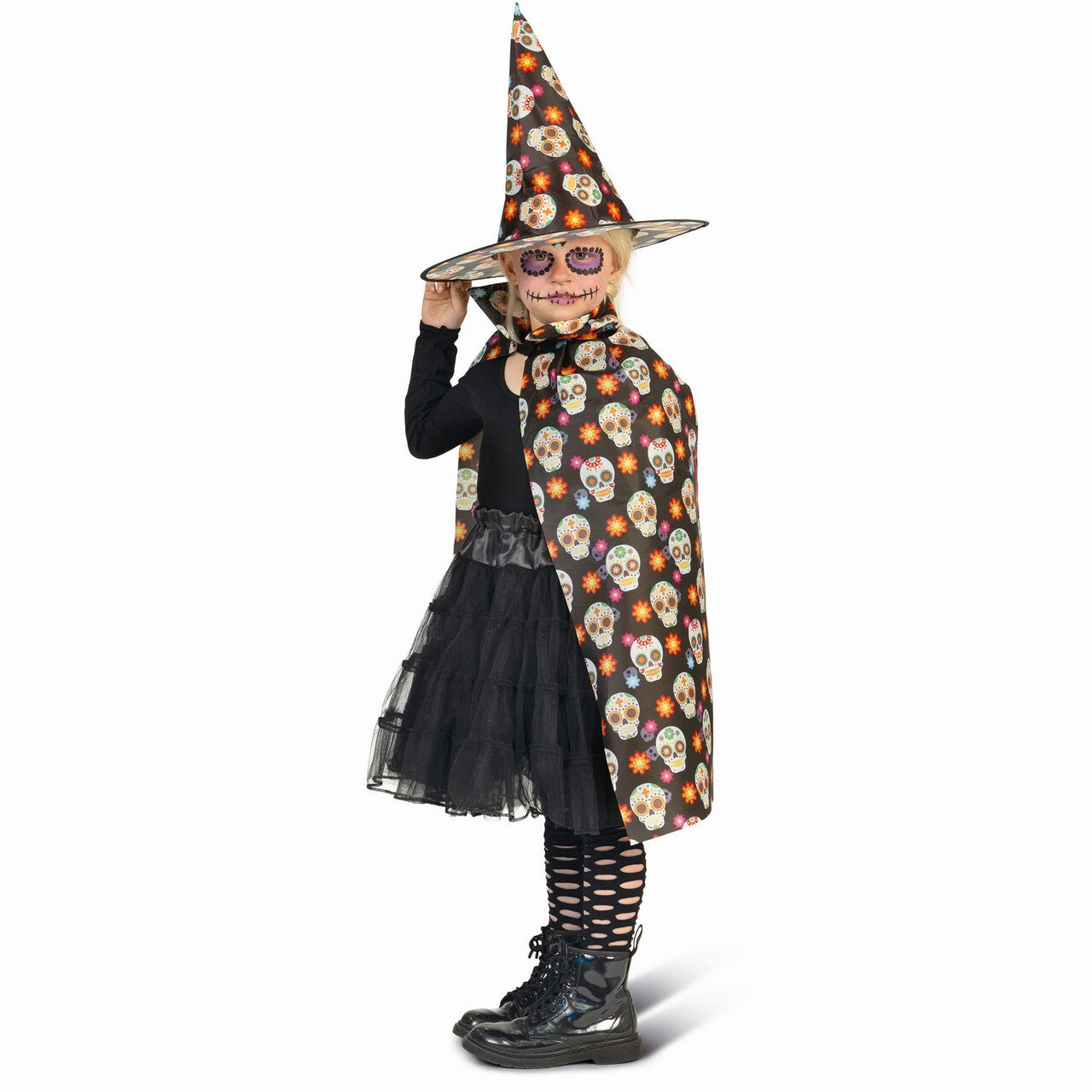Op deze afbeelding zie je een Kostuums, van het merk Funny Fashion. Magic Muerto Heks Dag Van De Doden Kind Kostuum