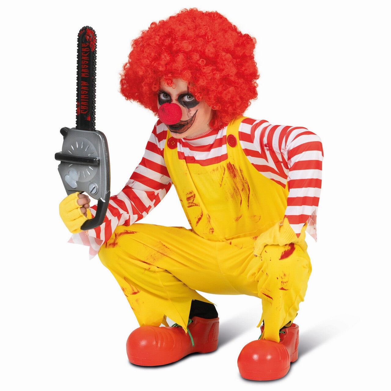 Op deze afbeelding zie je een Kostuums, van het merk Funny Fashion. Junkfood Mckiller Clown Kind Kostuum
