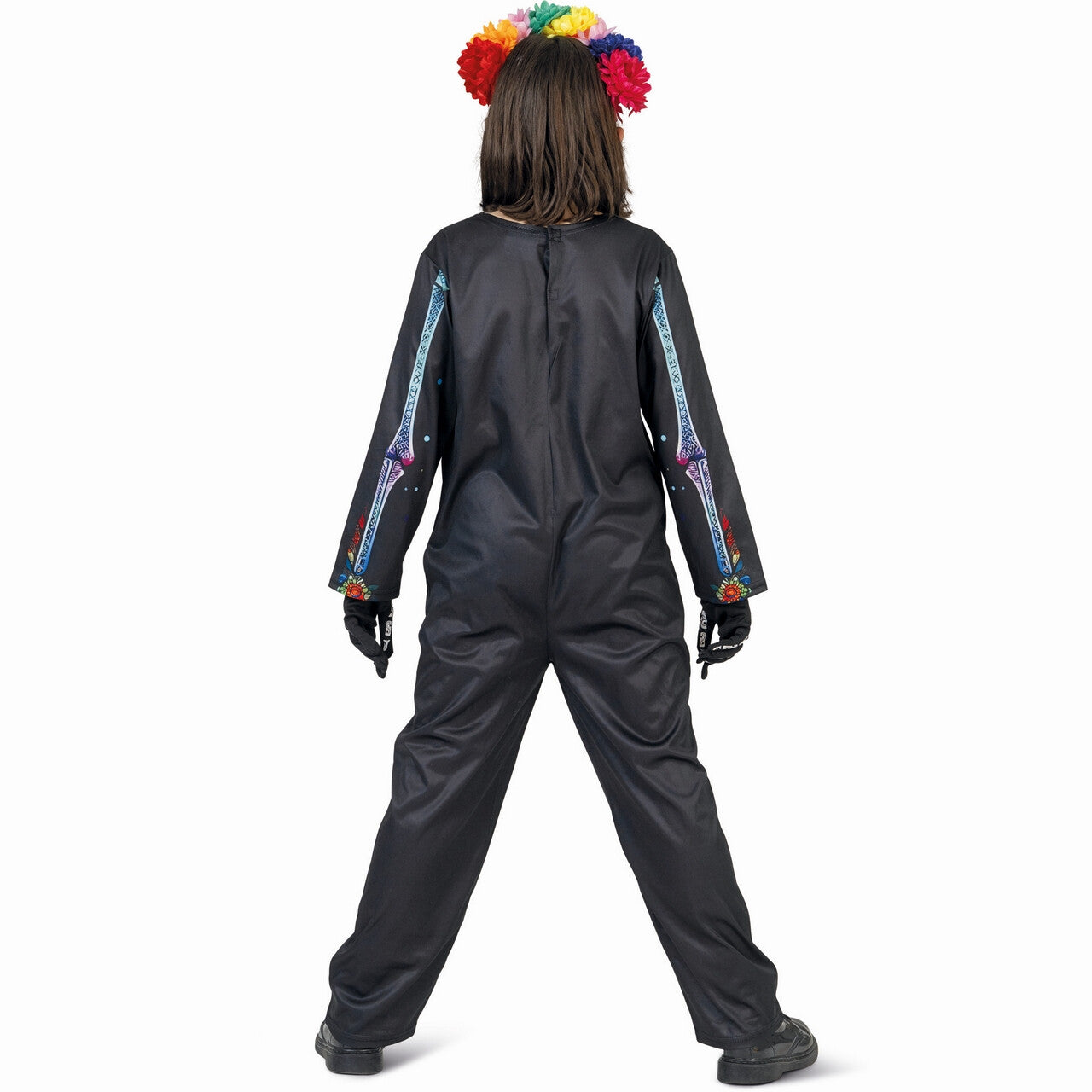 Op deze afbeelding zie je een Kostuums, van het merk Funny Fashion. Door De Regenboog Gekleurd Skelet Kind Kostuum